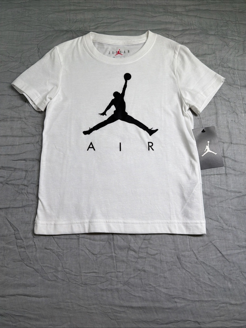 Jordan White Tee with Black Jumpman AIR Graphic